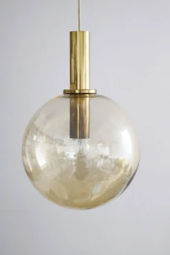 New Pamono Space Age Amber Bernstein Pendal Legs Lamp by Helena Tynell for Limburg, 1960s