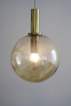 New Pamono Space Age Amber Bernstein Pendal Legs Lamp by Helena Tynell for Limburg, 1960s