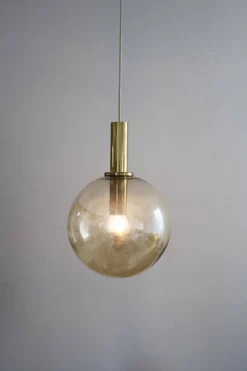 New Pamono Space Age Amber Bernstein Pendal Legs Lamp by Helena Tynell for Limburg, 1960s