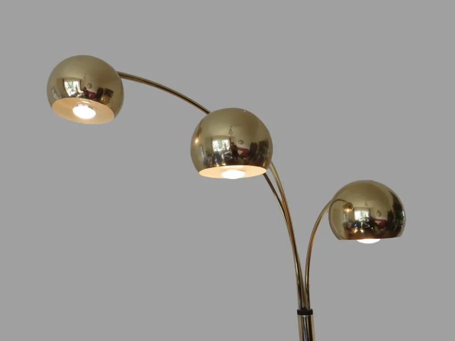 Discount Pamono Space Age Arch Floor Lamp in Brass, 1970s