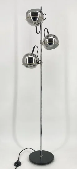 Hot Pamono Space Age 3-Ball Floor Lamp in Chrome, Germany, 1970s