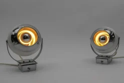 Best Pamono Space Age Ball Wall Lamps in White and Chrome, 1970s, Set of 2