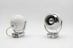 Best Pamono Space Age Ball Wall Lamps in White and Chrome, 1970s, Set of 2