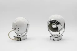 Best Pamono Space Age Ball Wall Lamps in White and Chrome, 1970s, Set of 2