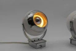 Best Pamono Space Age Ball Wall Lamps in White and Chrome, 1970s, Set of 2