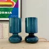 Discount Pamono Space Age Blue Glass Bedside Lamps, 1980, Set of 2