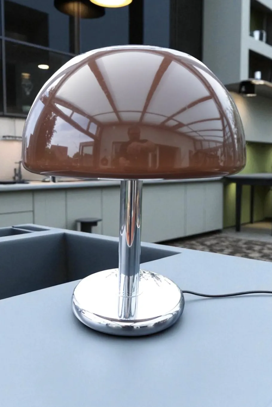 Discount Pamono Space Age Brown Mushroom Table Lamp from Cosack Leuchten, 1960s-1970s