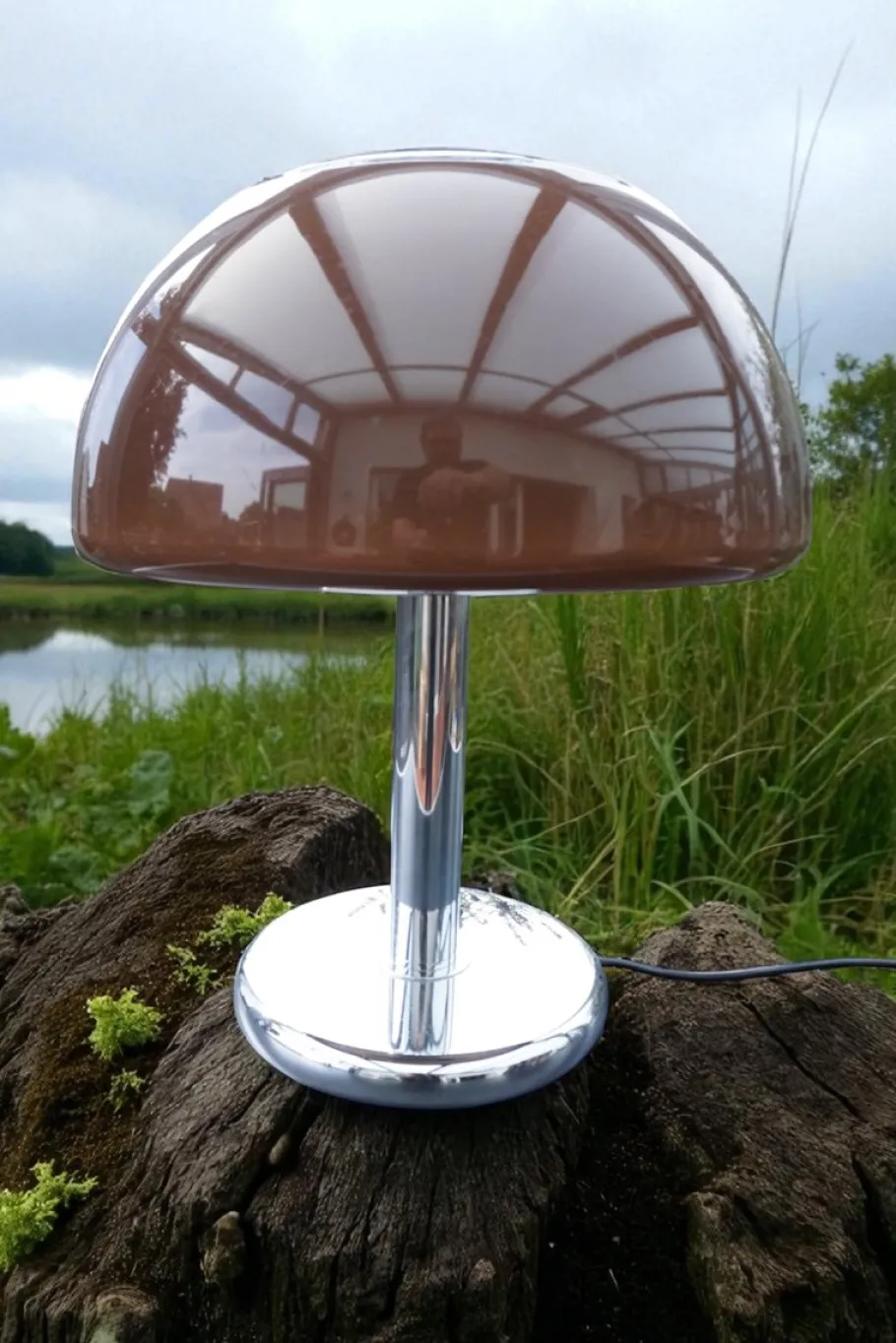 Discount Pamono Space Age Brown Mushroom Table Lamp from Cosack Leuchten, 1960s-1970s