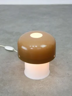 New Pamono Space Age Brown Mushroom Table Lamp by Luigi Massoni for Guzzini, 1970s