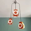 Hot Pamono Space Age Cascade Chandelier in Orange and White Lacquered Metal from Raak, 1970s