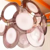 Discount Pamono Space Age Disc Chandelier with Pink and White Hand-Blown Murano Glass Pendants by Gino Vistosi, 1970s