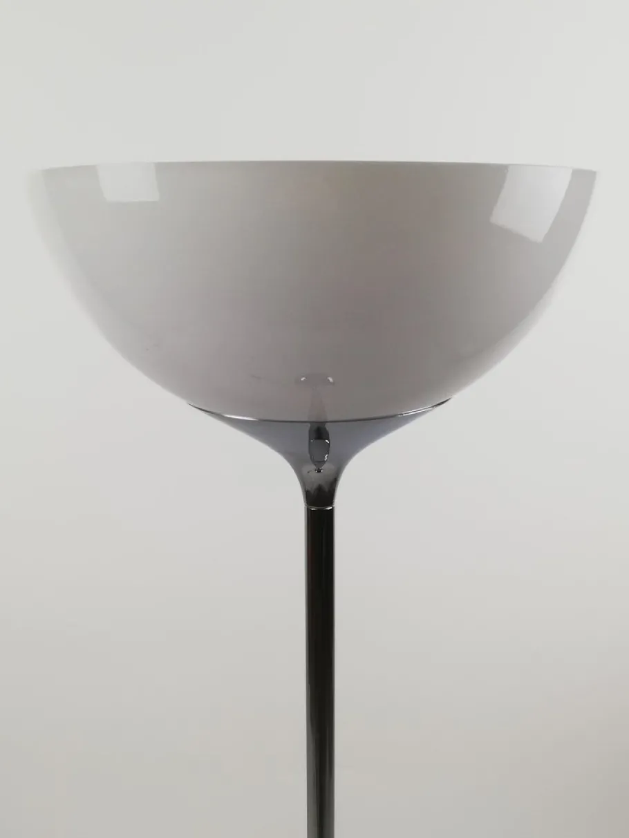 Best Pamono Space Age Floor Lamp in White Acrylic and Chrome attributed to I Guzzini, Italy, 1970s