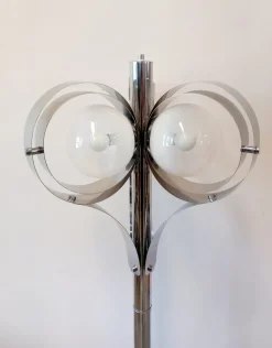New Pamono Space Age Floor Lamp with Three Lights in Chromed Metal, 1970s