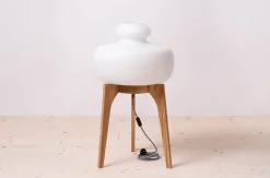 Clearance Pamono Space Age Floor Lamp with White Glass Lampshade, 1960s