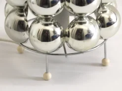 New Pamono Space Age French Silver-Colored Bubble Table Lamps, 1980s