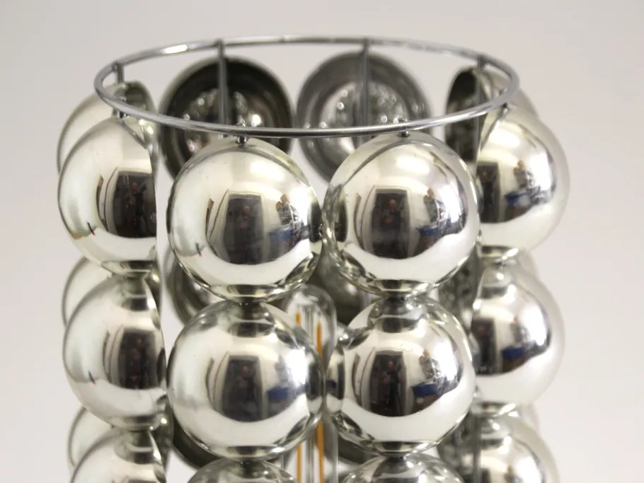 New Pamono Space Age French Silver-Colored Bubble Table Lamps, 1980s
