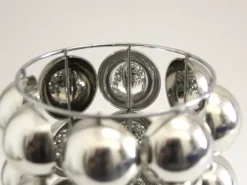 New Pamono Space Age French Silver-Colored Bubble Table Lamps, 1980s