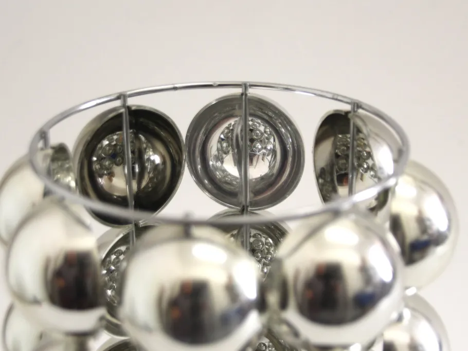 New Pamono Space Age French Silver-Colored Bubble Table Lamps, 1980s