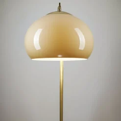 Pamono Space Age German Adjustable Floor Lamp / Arc Lamp in Brass from Sölken Leuchten, 1960s