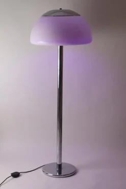 Pamono Space Age German White Chrome Floor Lamp from Cosack, 1970s