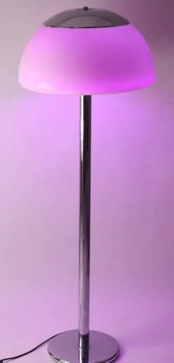 Pamono Space Age German White Chrome Floor Lamp from Cosack, 1970s