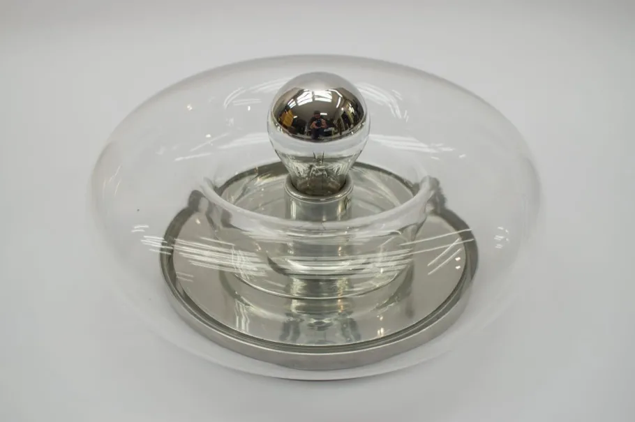 Clearance Pamono Space Age Glass Wall Lamp, 1960s