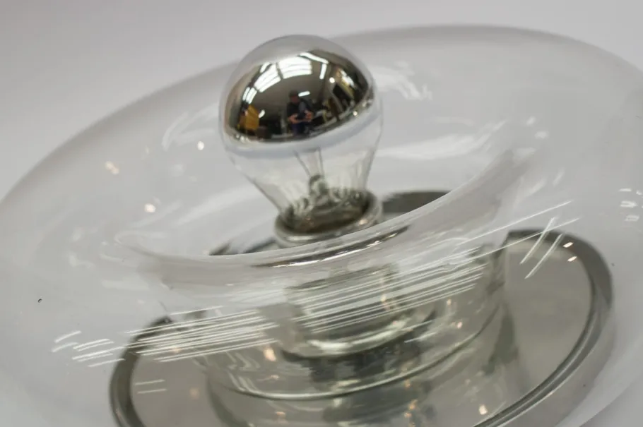 Clearance Pamono Space Age Glass Wall Lamp, 1960s