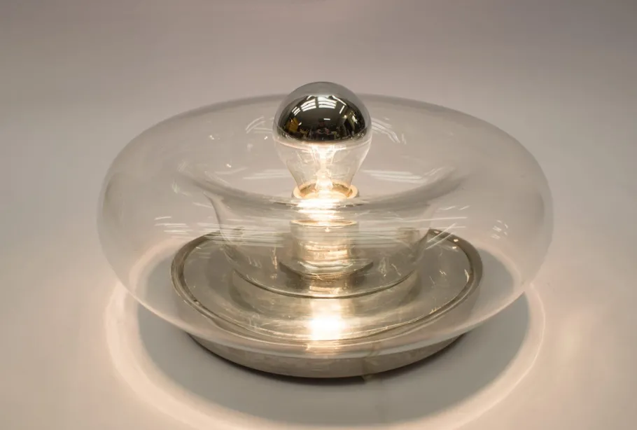 Clearance Pamono Space Age Glass Wall Lamp, 1960s