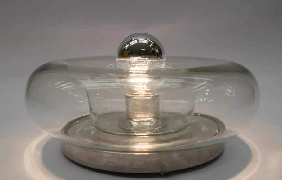 Clearance Pamono Space Age Glass Wall Lamp, 1960s