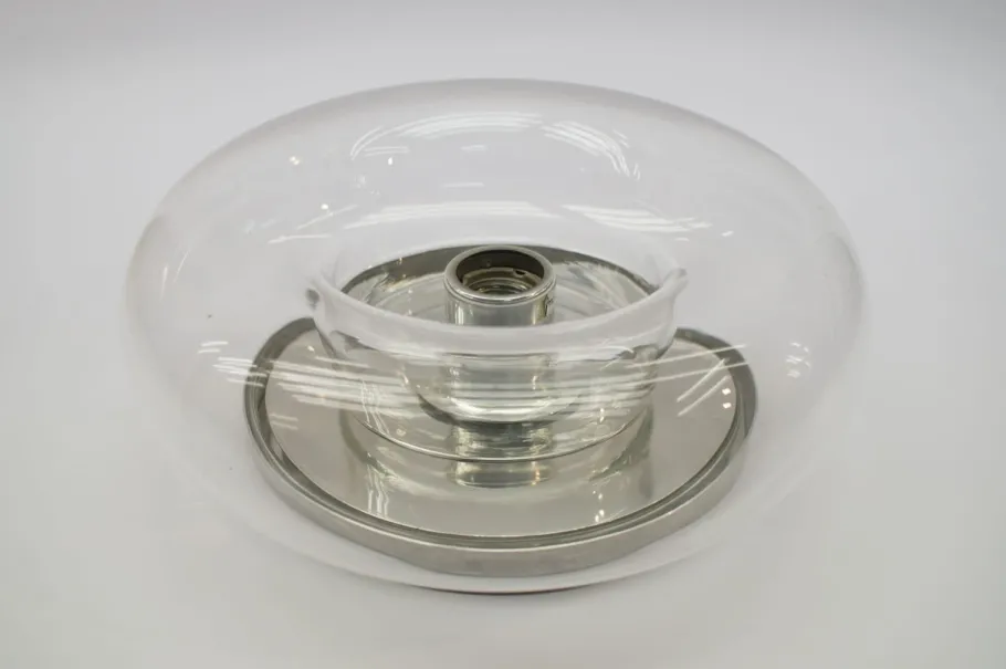 Clearance Pamono Space Age Glass Wall Lamp, 1960s