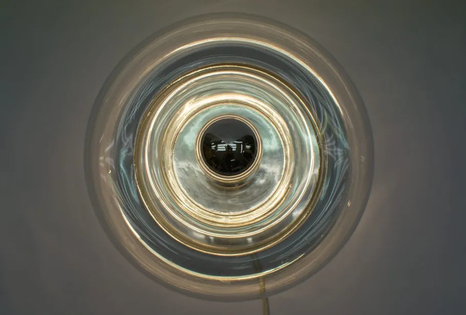 Clearance Pamono Space Age Glass Wall Lamp, 1960s