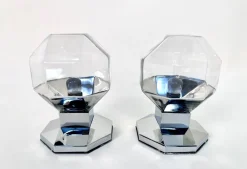 Hot Pamono Space Age Glass Wall or Ceiling Lamps with Chrome Base by Motoko Ishii for Staff Leuchten, Germany, 1960s, Set of 2