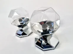 Hot Pamono Space Age Glass Wall or Ceiling Lamps with Chrome Base by Motoko Ishii for Staff Leuchten, Germany, 1960s, Set of 2