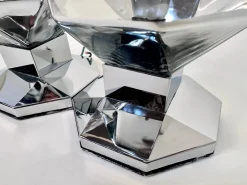 Hot Pamono Space Age Glass Wall or Ceiling Lamps with Chrome Base by Motoko Ishii for Staff Leuchten, Germany, 1960s, Set of 2