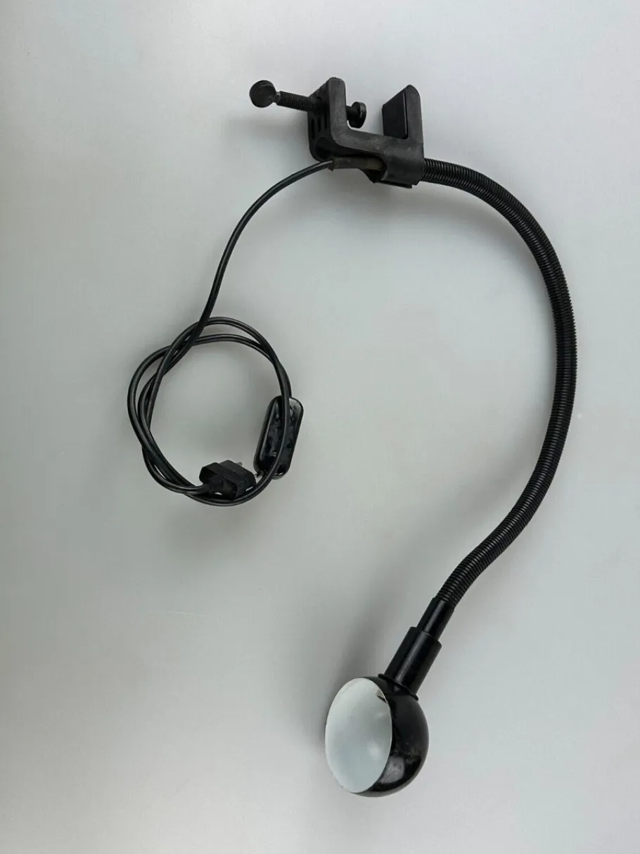 Clearance Pamono Space Age Gooseneck Clamp Lamp in Metal, 1960s