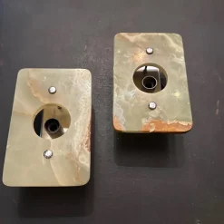 Best Pamono Space Age Italian Green and Brown Onyx Marble Wall Sconces, 1970s, Set of 2