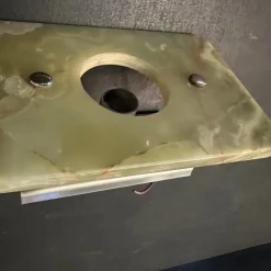 Best Pamono Space Age Italian Green and Brown Onyx Marble Wall Sconces, 1970s, Set of 2