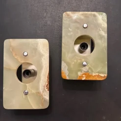 Best Pamono Space Age Italian Green and Brown Onyx Marble Wall Sconces, 1970s, Set of 2