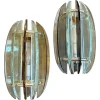 Hot Pamono Space Age Italian Green and Smoked Glass Wall Sconces by Veca, 1960s, Set of 2