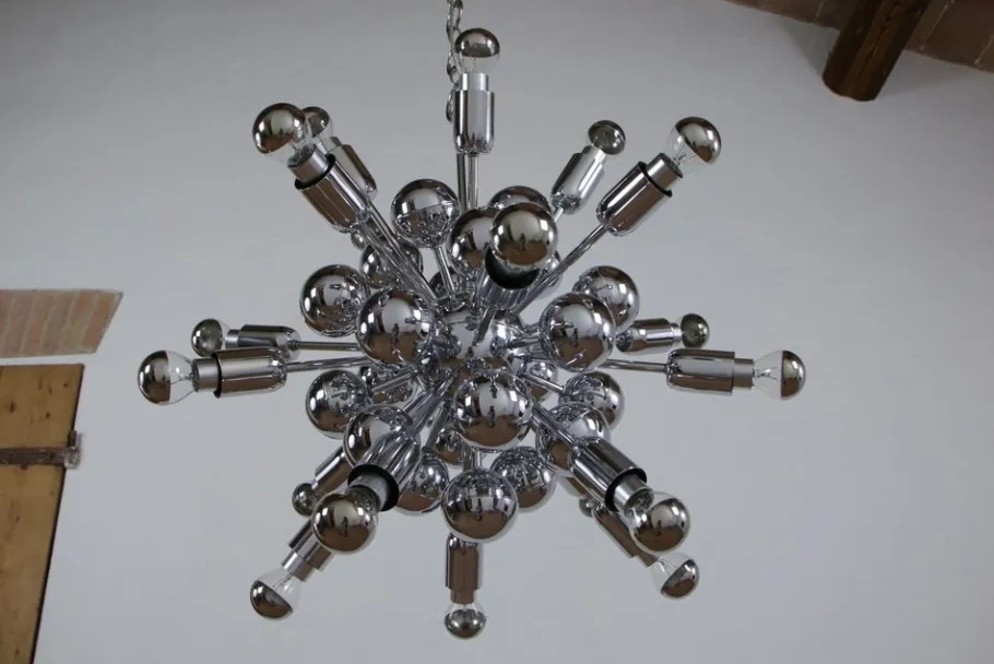 Hot Pamono Space Age Italian 20-Light Sputnik Chandelier by Reggiani Goffredo, 1965