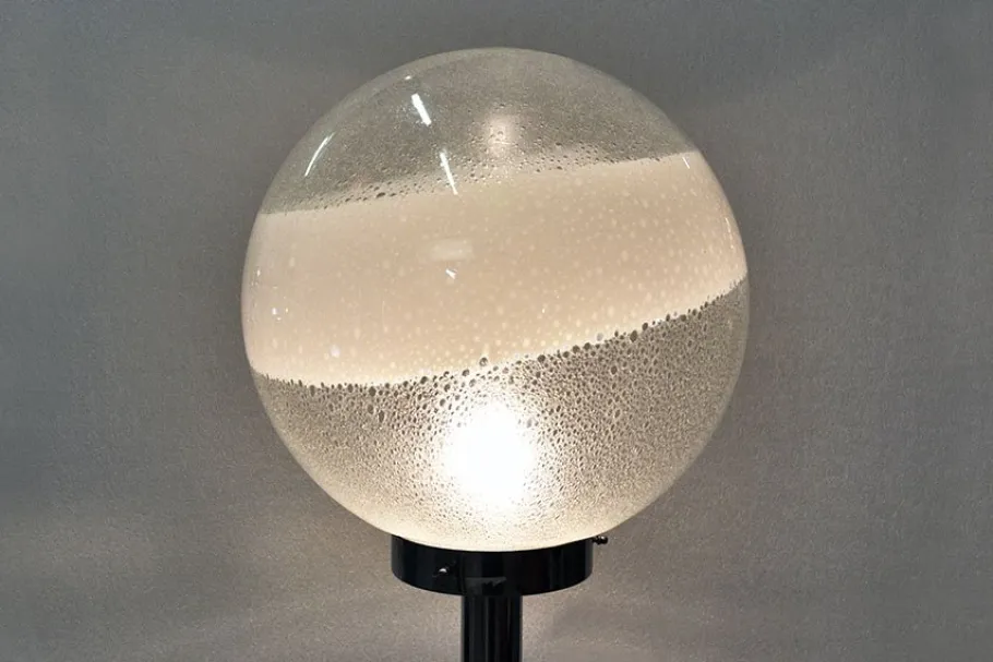 Pamono Space Age Italian Metal and Murano Glass Floor Lamp from Mazzega, 1970s