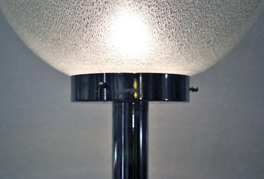 Pamono Space Age Italian Metal and Murano Glass Floor Lamp from Mazzega, 1970s