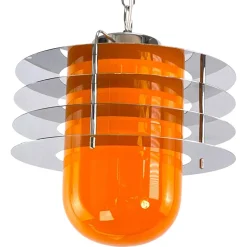 Sale Pamono Space Age Lounge Ceiling Lamp with Orange Glass, 1970s