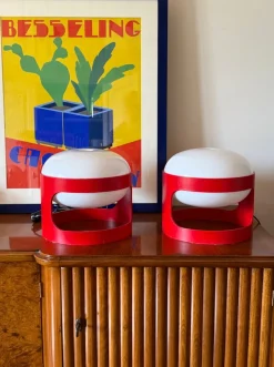 New Pamono Space Age Model KD27 Table Lamps by Joe Colombo for Kartell, Italy, 1970s, Set of 2