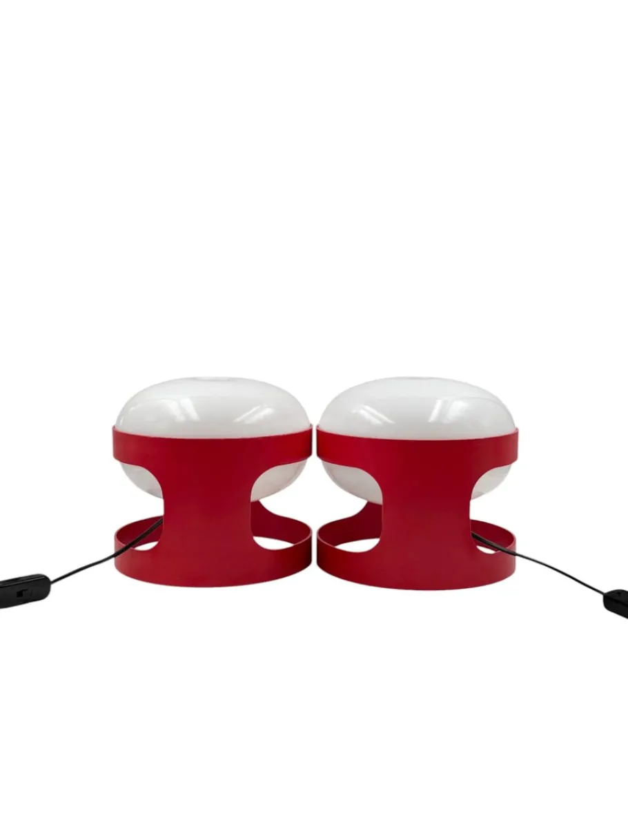 New Pamono Space Age Model KD27 Table Lamps by Joe Colombo for Kartell, Italy, 1970s, Set of 2