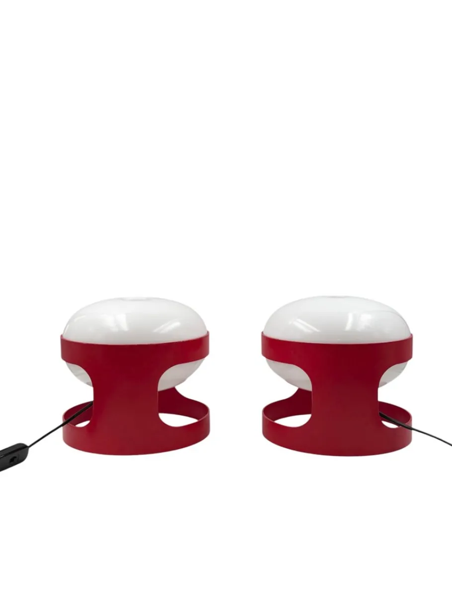 New Pamono Space Age Model KD27 Table Lamps by Joe Colombo for Kartell, Italy, 1970s, Set of 2