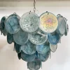 Clearance Pamono Space Age Murano Chandelier with 57 Blue Albaster Iridescent Glasses, 1990s