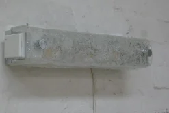 Discount Pamono Space Age Murano Ice Glass Bathroom Wall Lamp with Socket from Hillebrand Lighting, 1970s