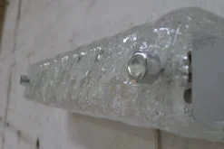 Discount Pamono Space Age Murano Ice Glass Bathroom Wall Lamp with Socket from Hillebrand Lighting, 1970s