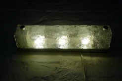 Discount Pamono Space Age Murano Ice Glass Bathroom Wall Lamp with Socket from Hillebrand Lighting, 1970s